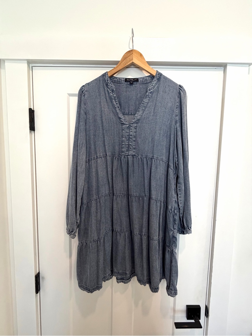 Velvet Heart Washed Blue Denim Dress - Long Sleeve